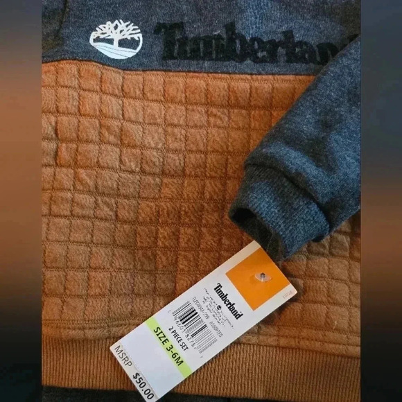 Timberland Kids Matching Set - Gray and Orange - Picture 2 of 3